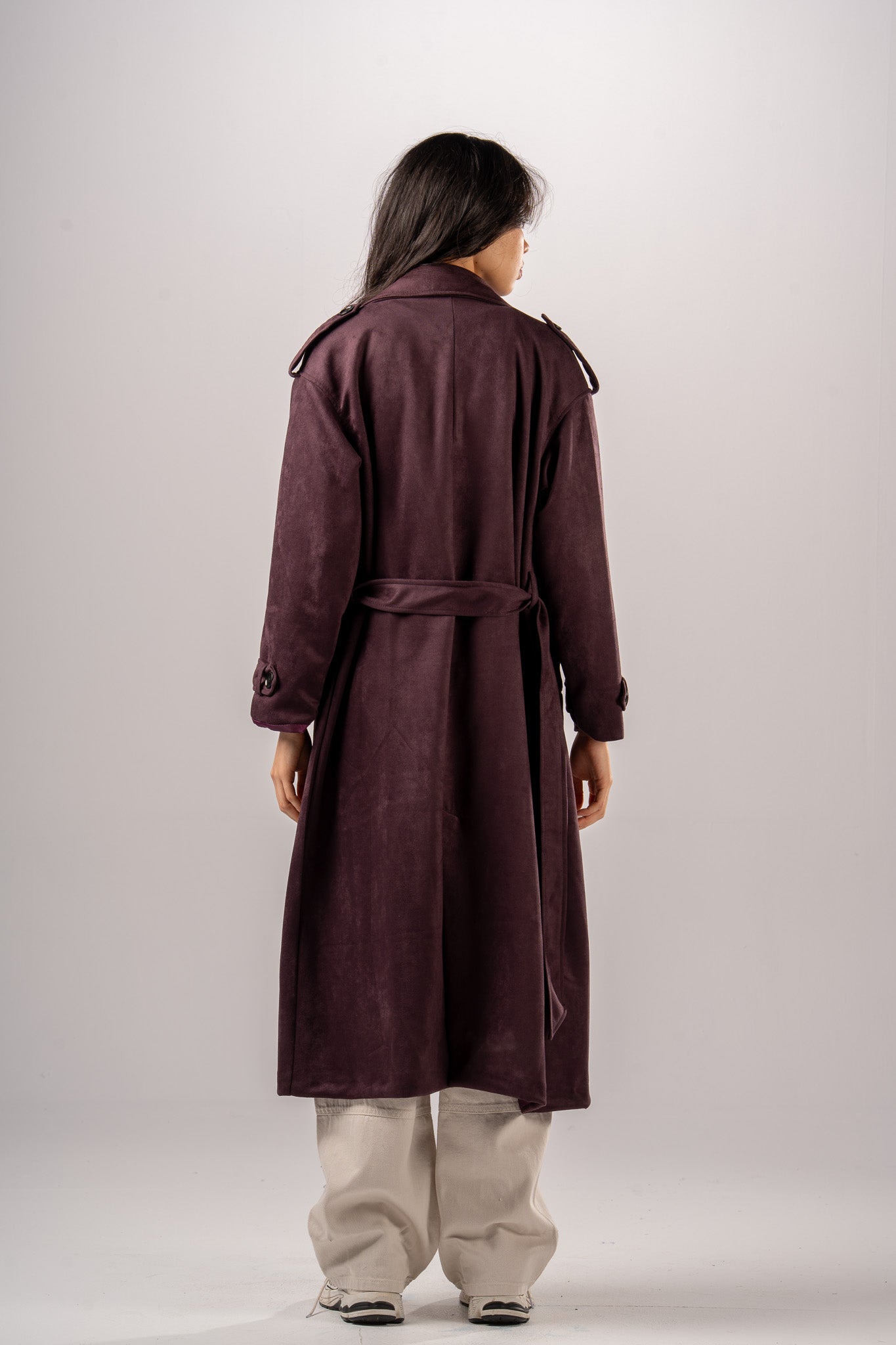 Double Breast Suede Coat