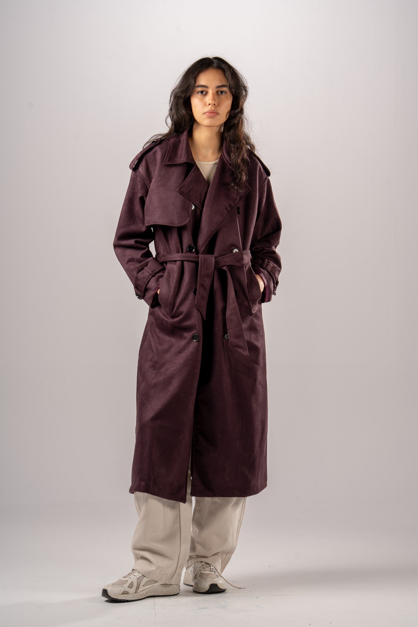 Double Breast Suede Coat