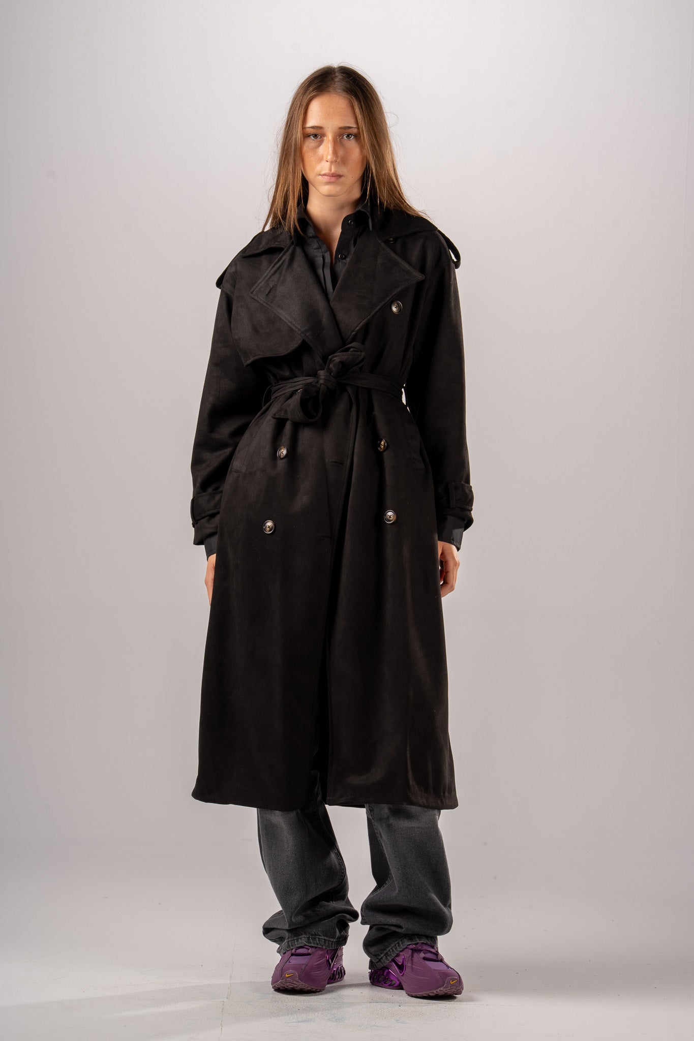Double Breast Suede Coat