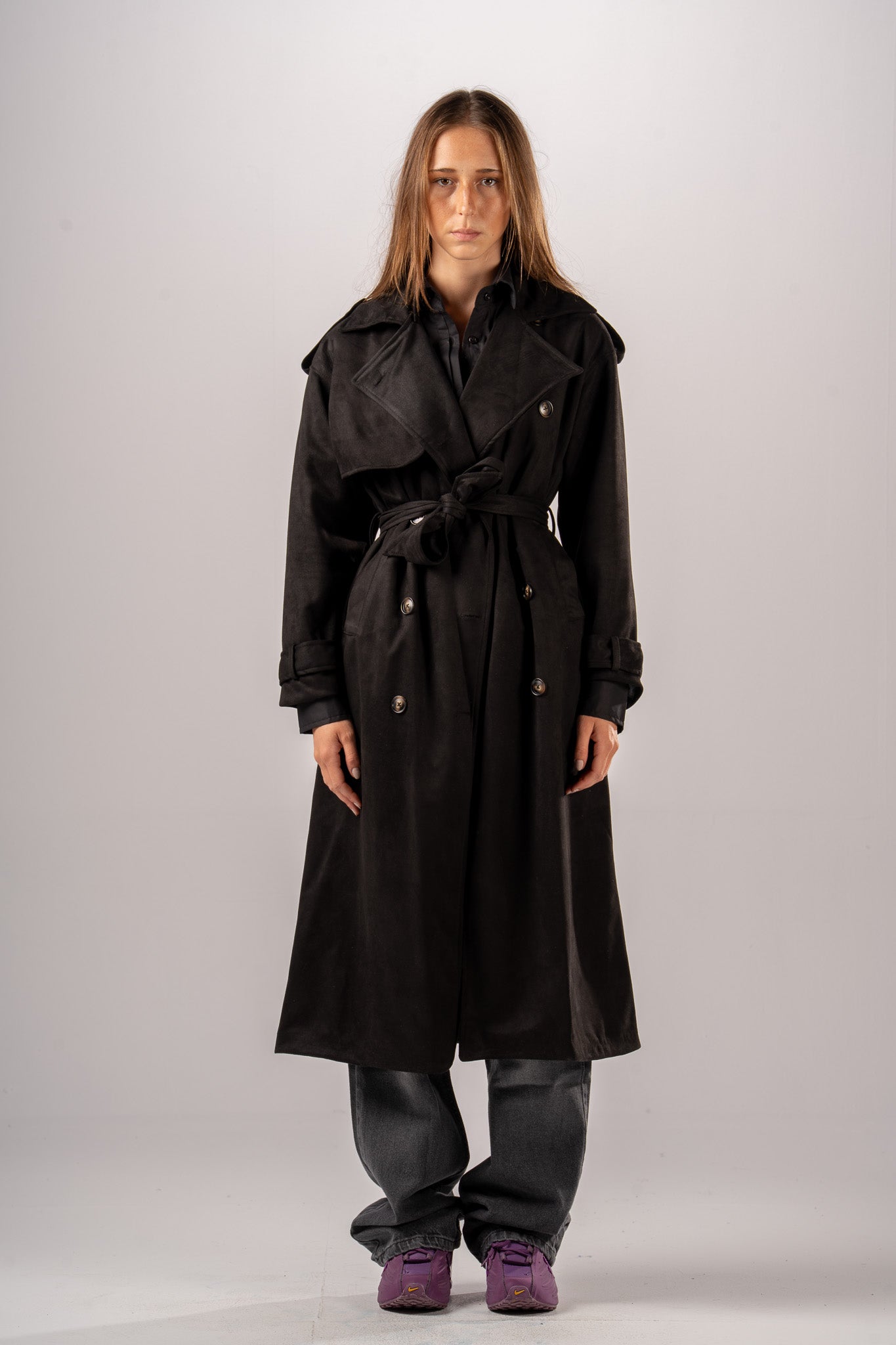 Double Breast Suede Coat