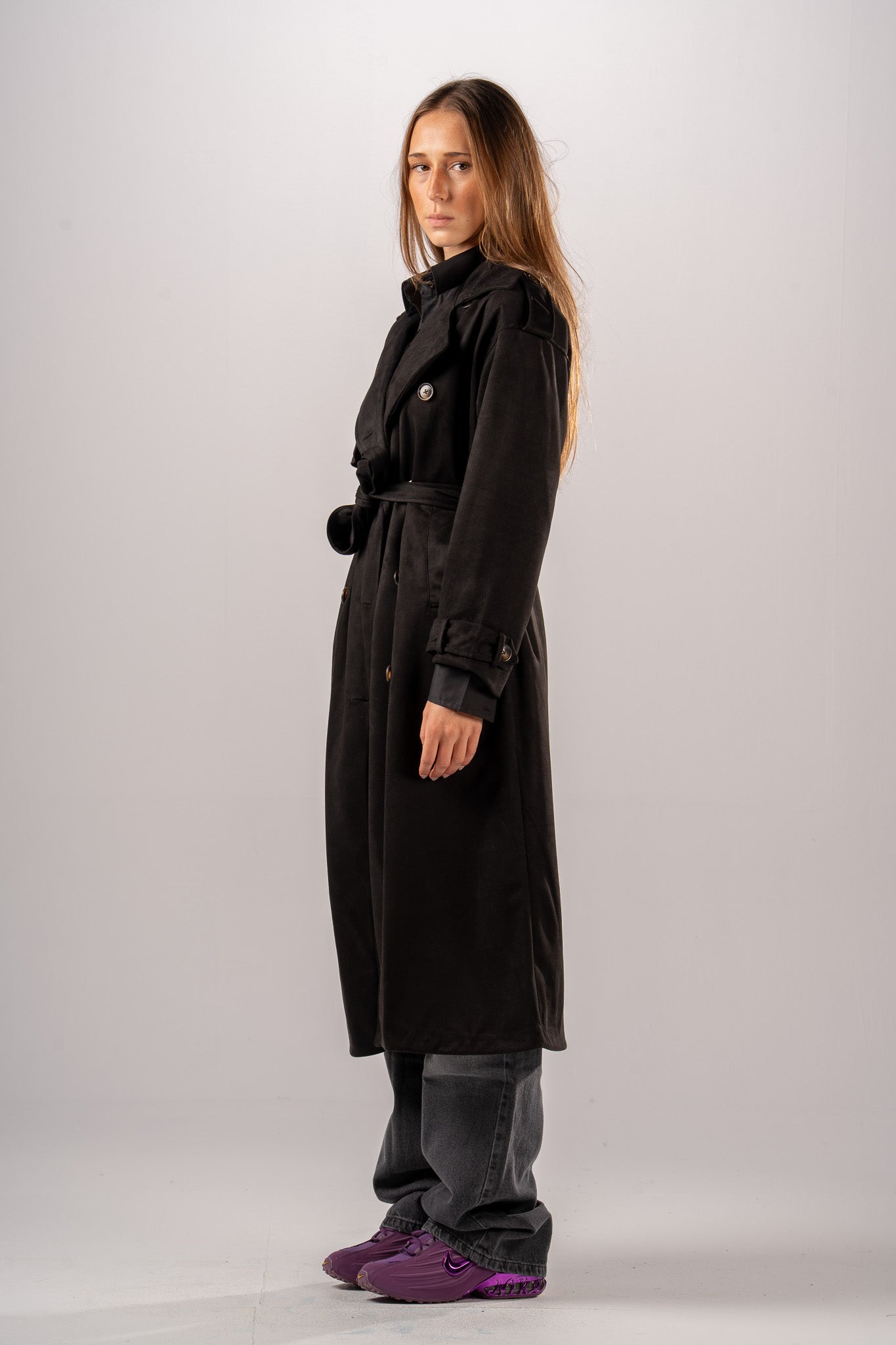 Double Breast Suede Coat