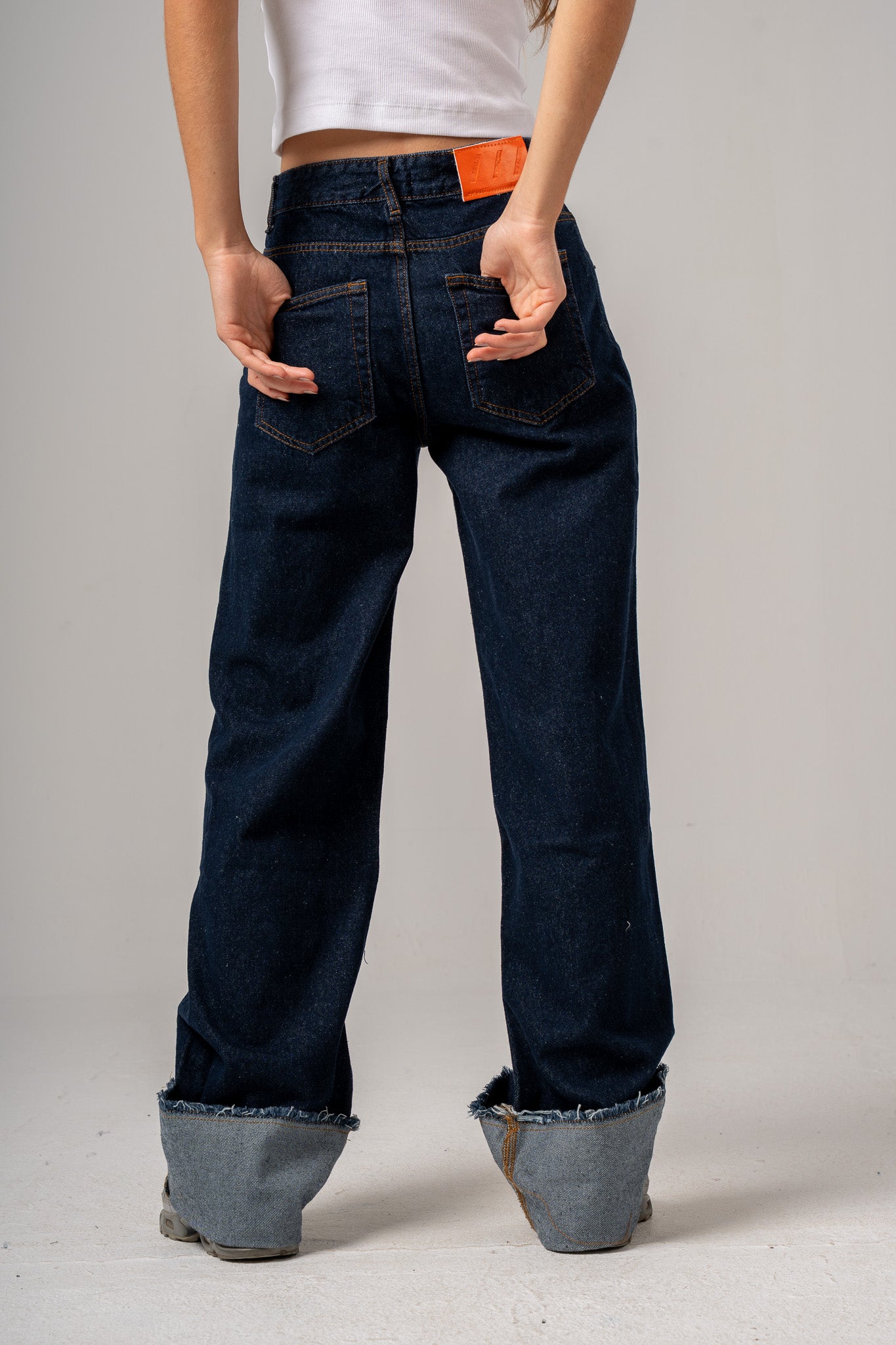 Rinse Wash Selvedge Wide Leg Jeans
