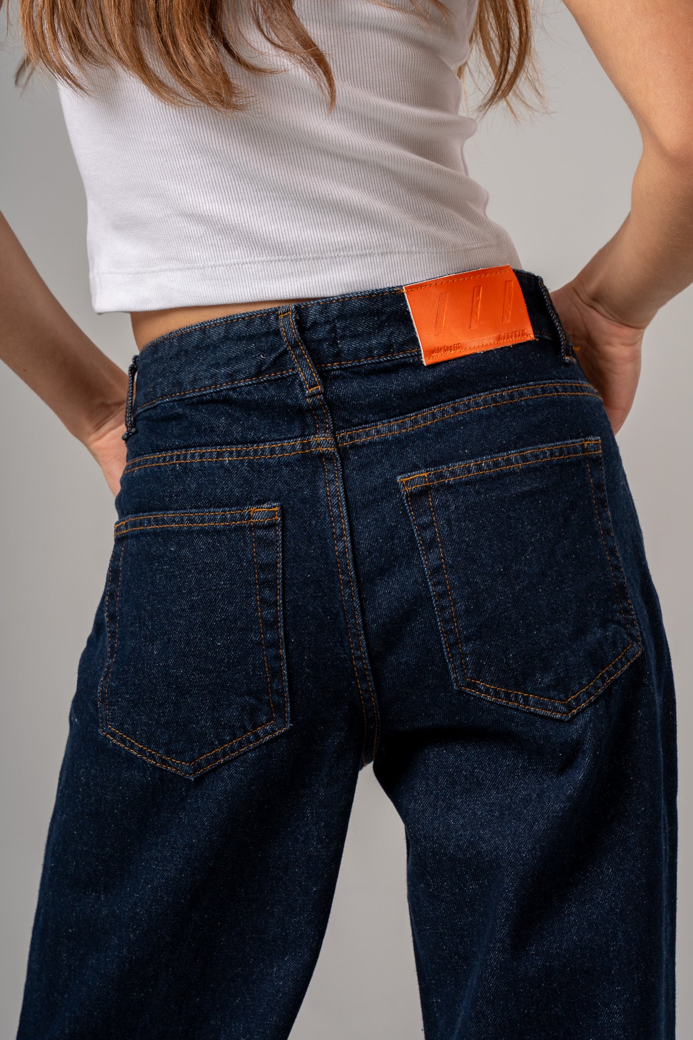 Rinse Wash Selvedge Wide Leg Jeans