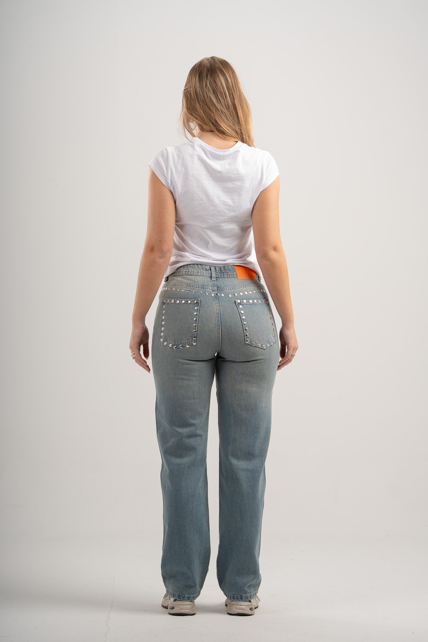 Studded Straight Leg Jeans