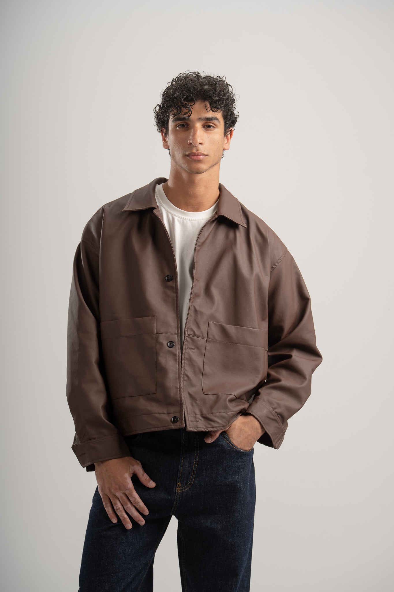 Cropped Leather Jacket