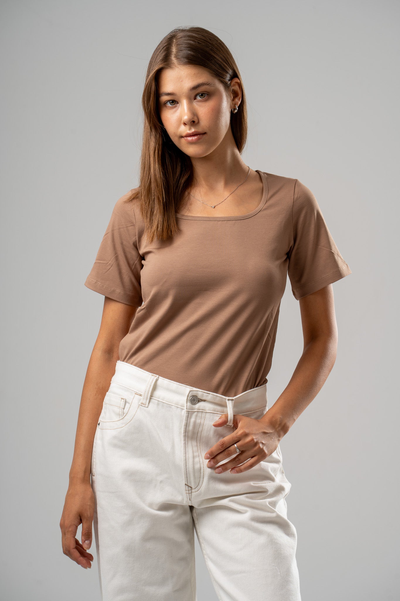Basic Scoop Neck T-Shirt