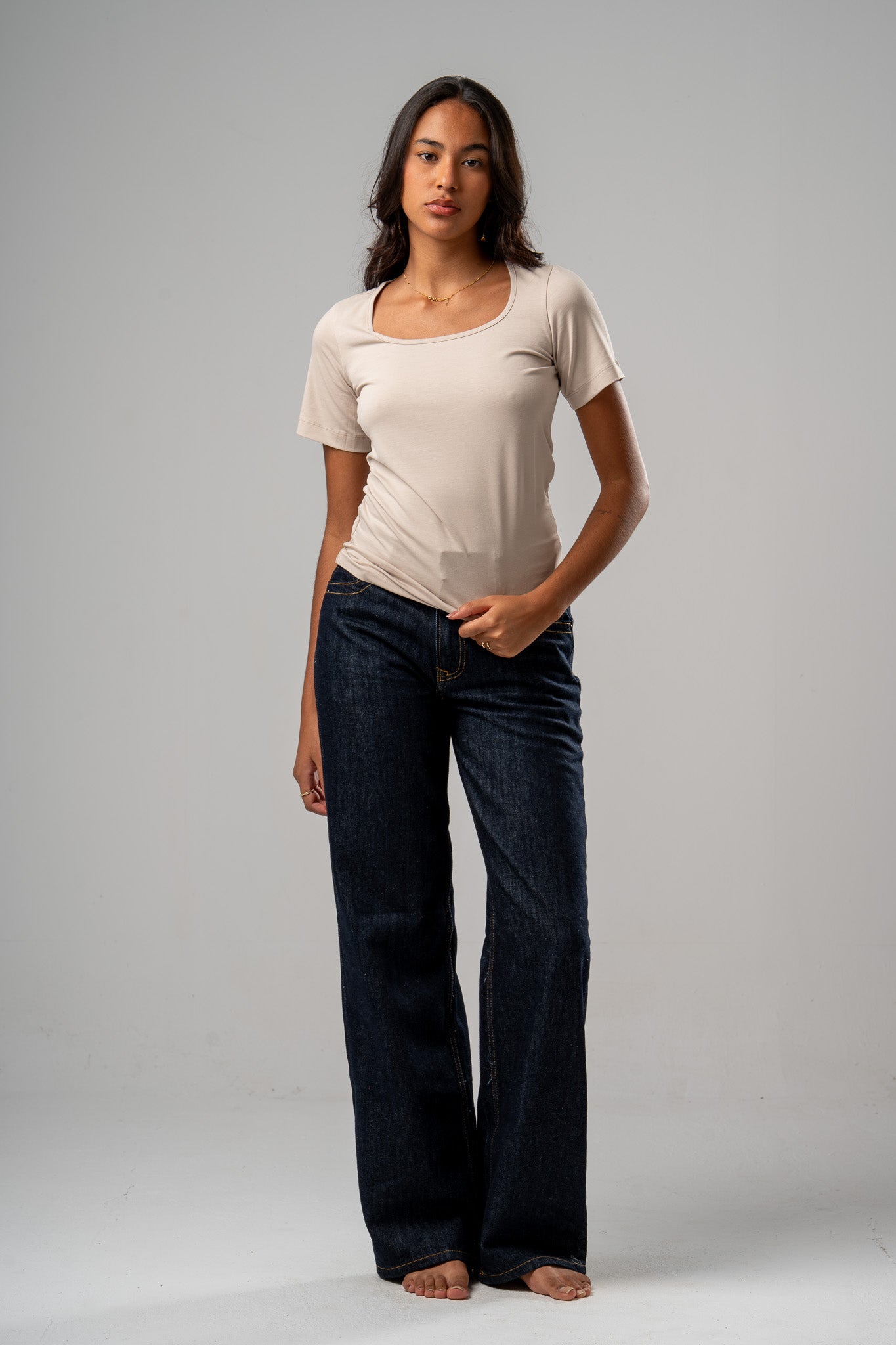 Basic Scoop Neck T-Shirt