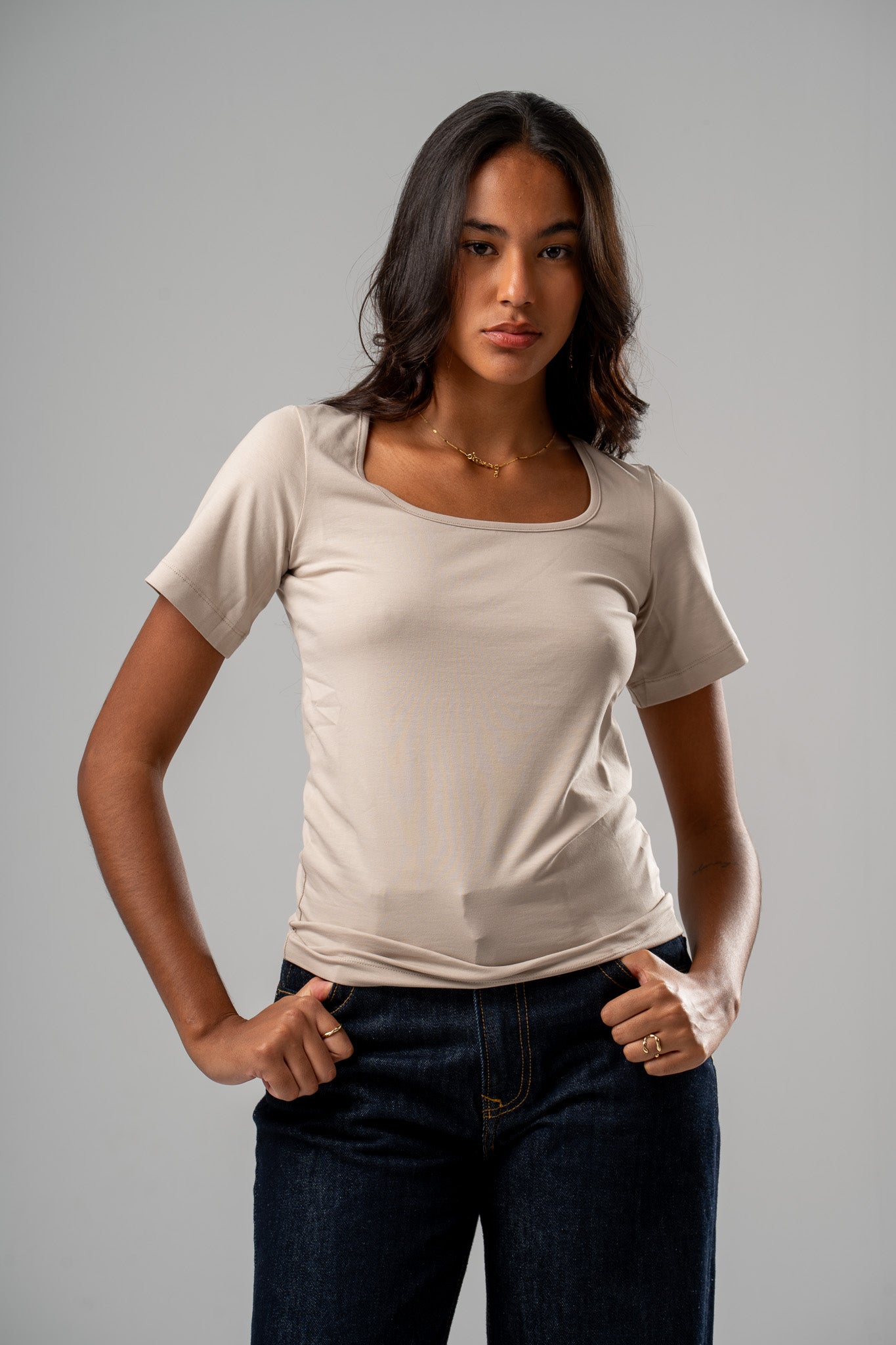 Basic Scoop Neck T-Shirt