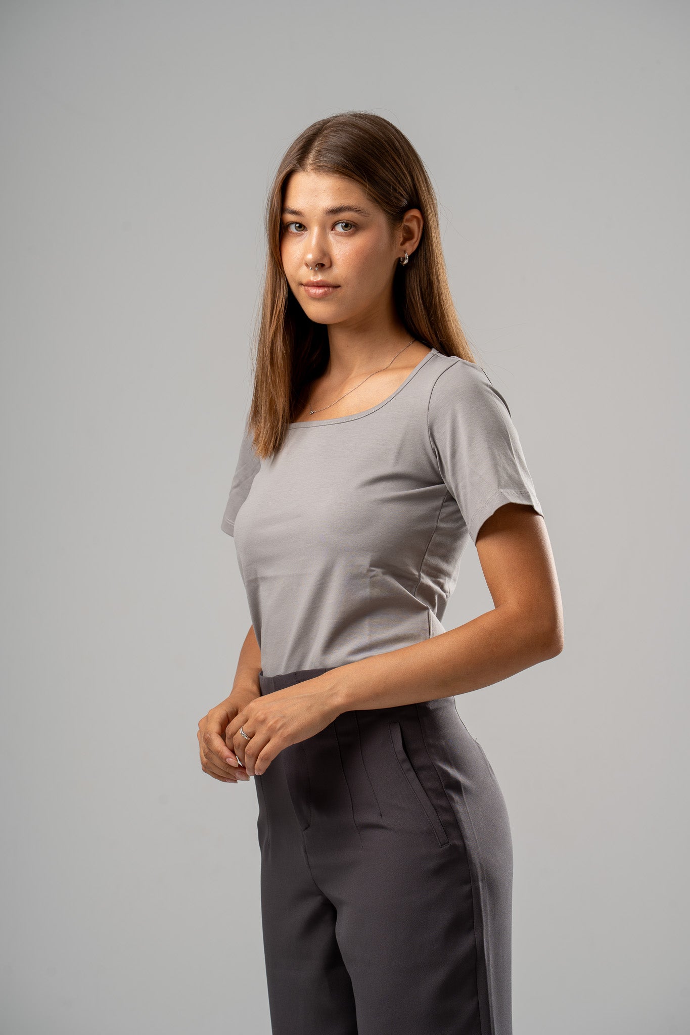 Basic Scoop Neck T-Shirt