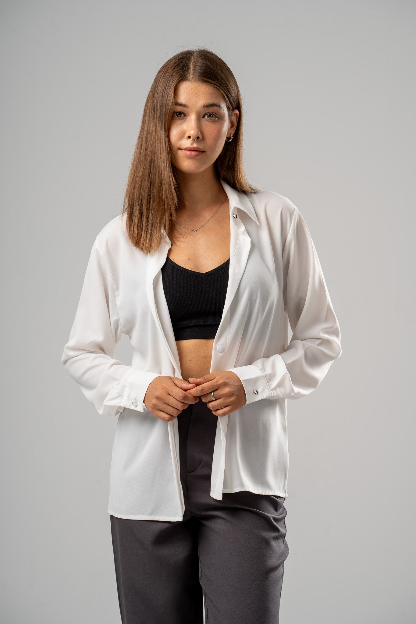 Structured Button-Up Shirt