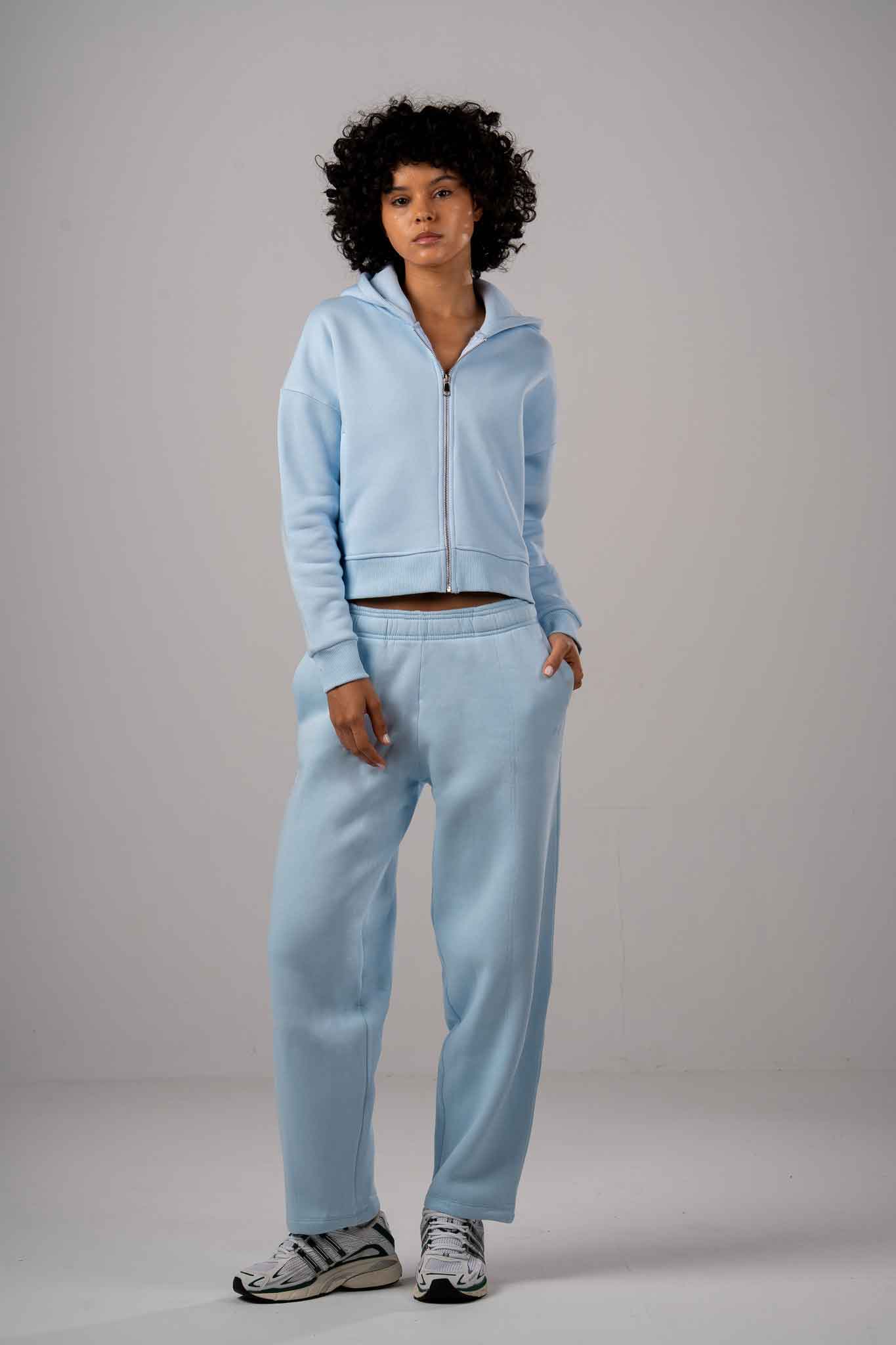 Light Blue Barrel Trousers