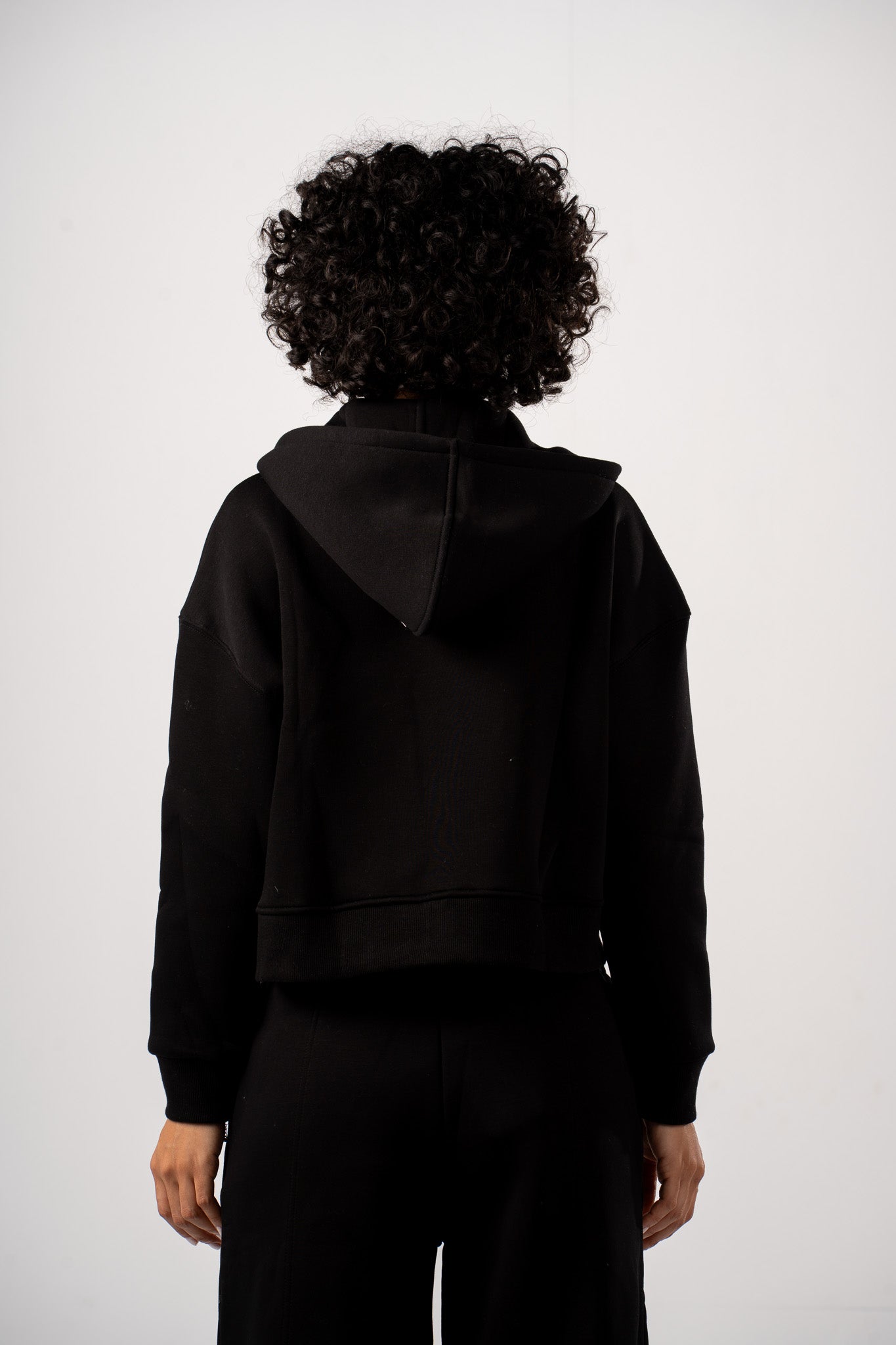Cropped Zip-Up Hoodie