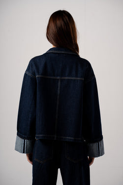Rinse Wash Turn-Up Denim Jacket