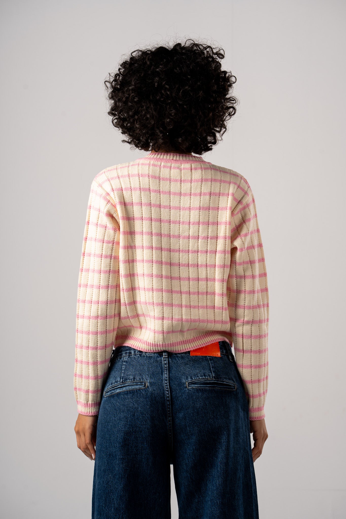 Striped Button-down Cardigan