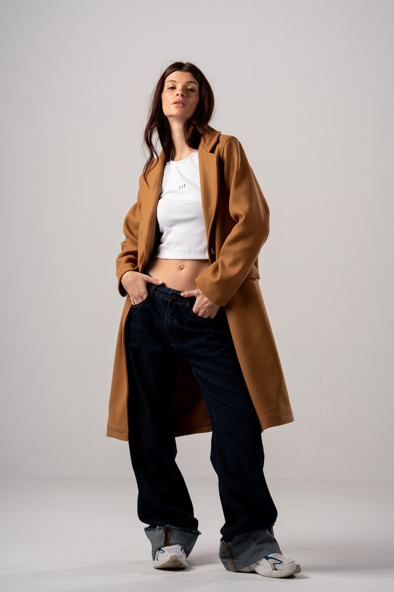 Camel Basic Single Breast Coat