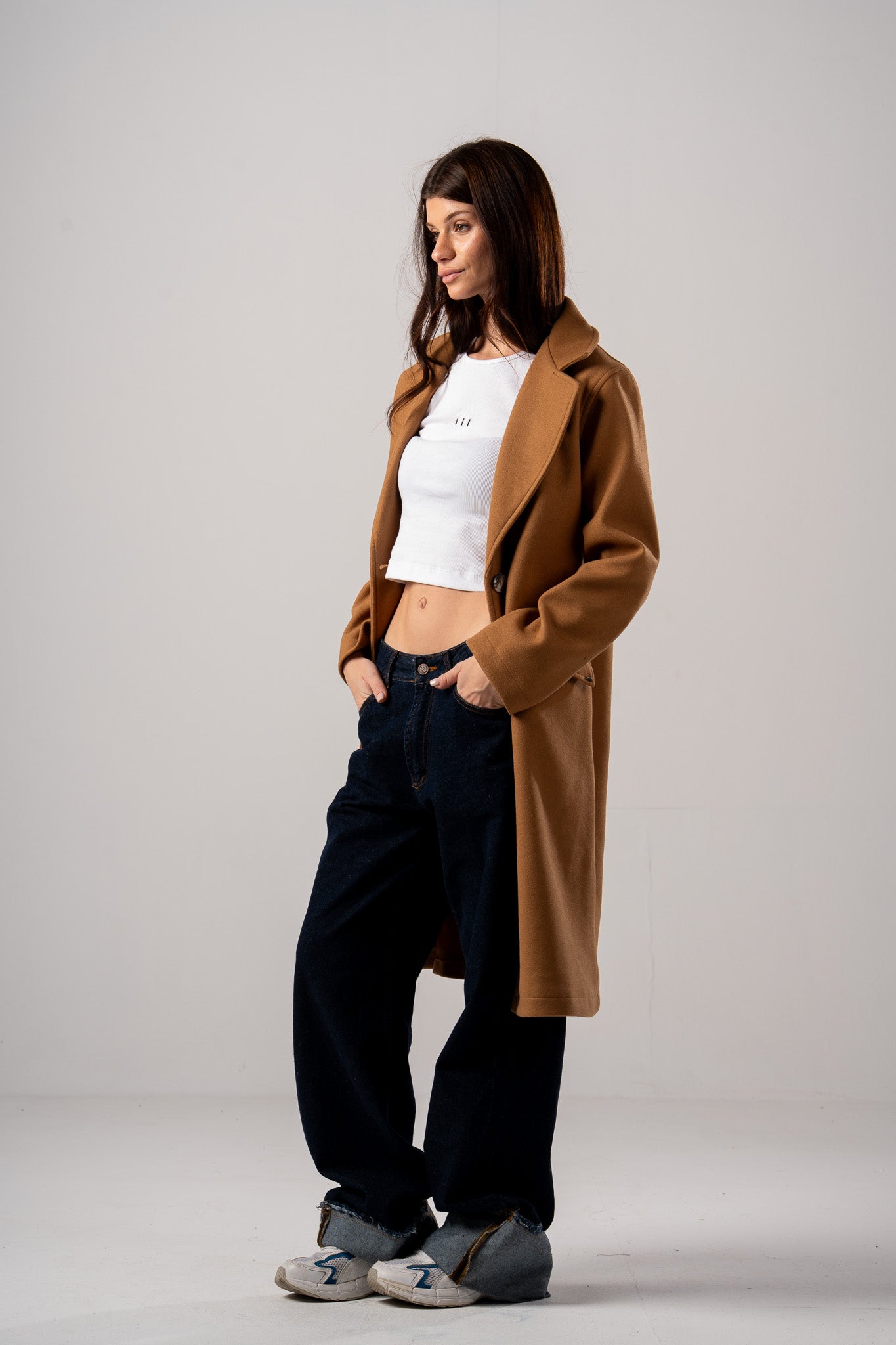 Camel Basic Single Breast Coat