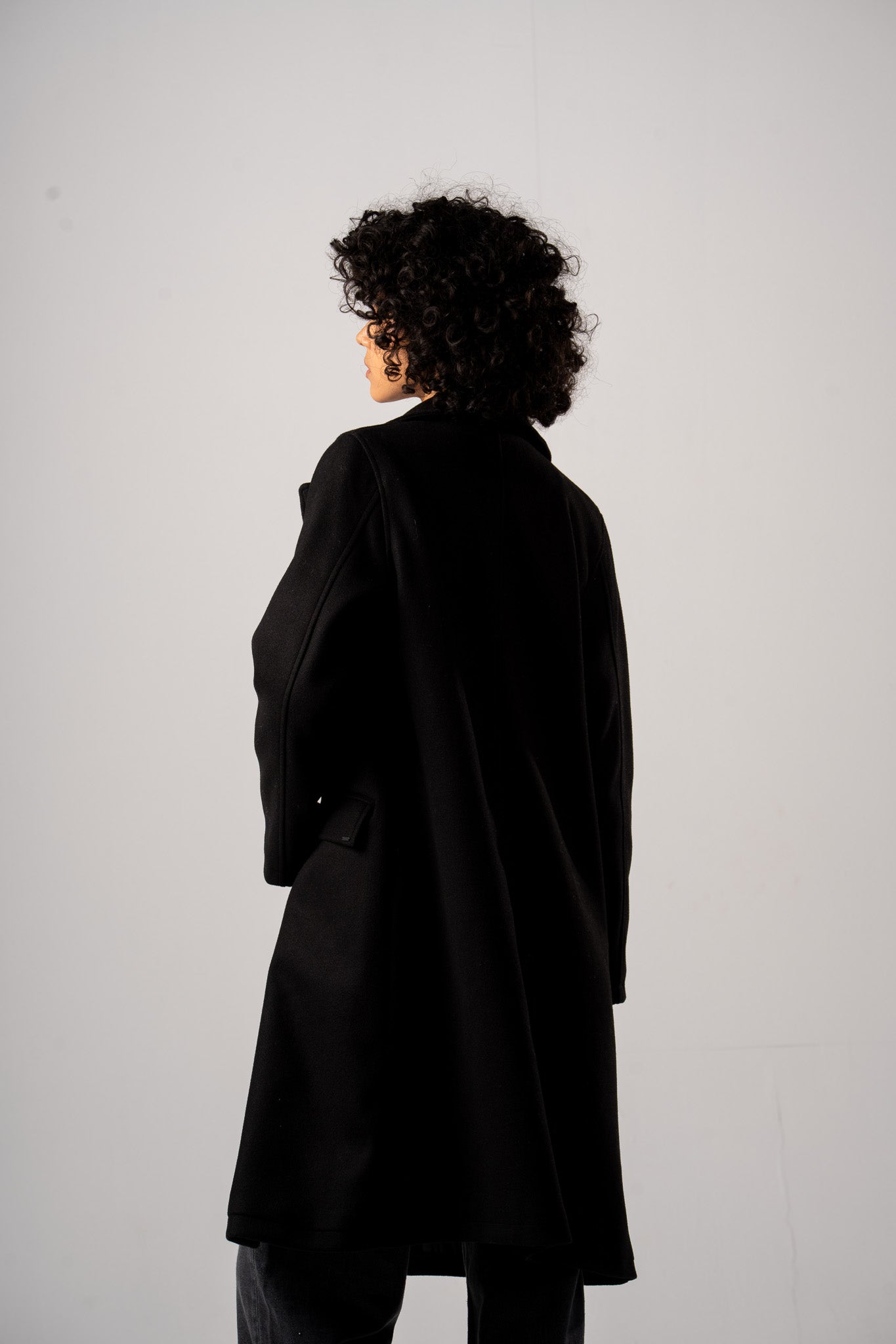 Black Basic Single Breast Coat