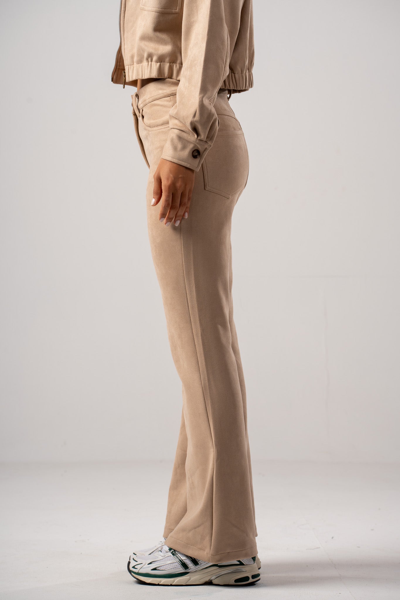 Flared Leg Suede Pants