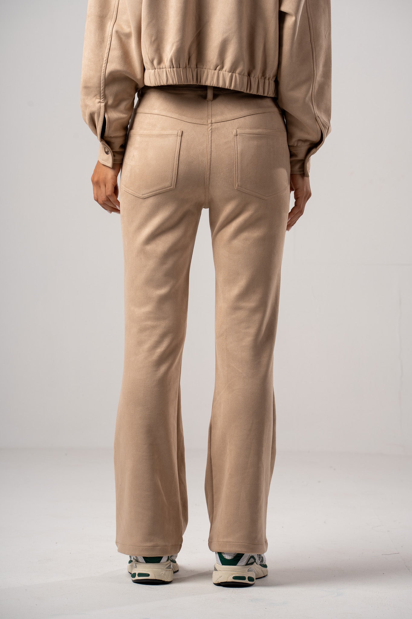 Flared Leg Suede Pants