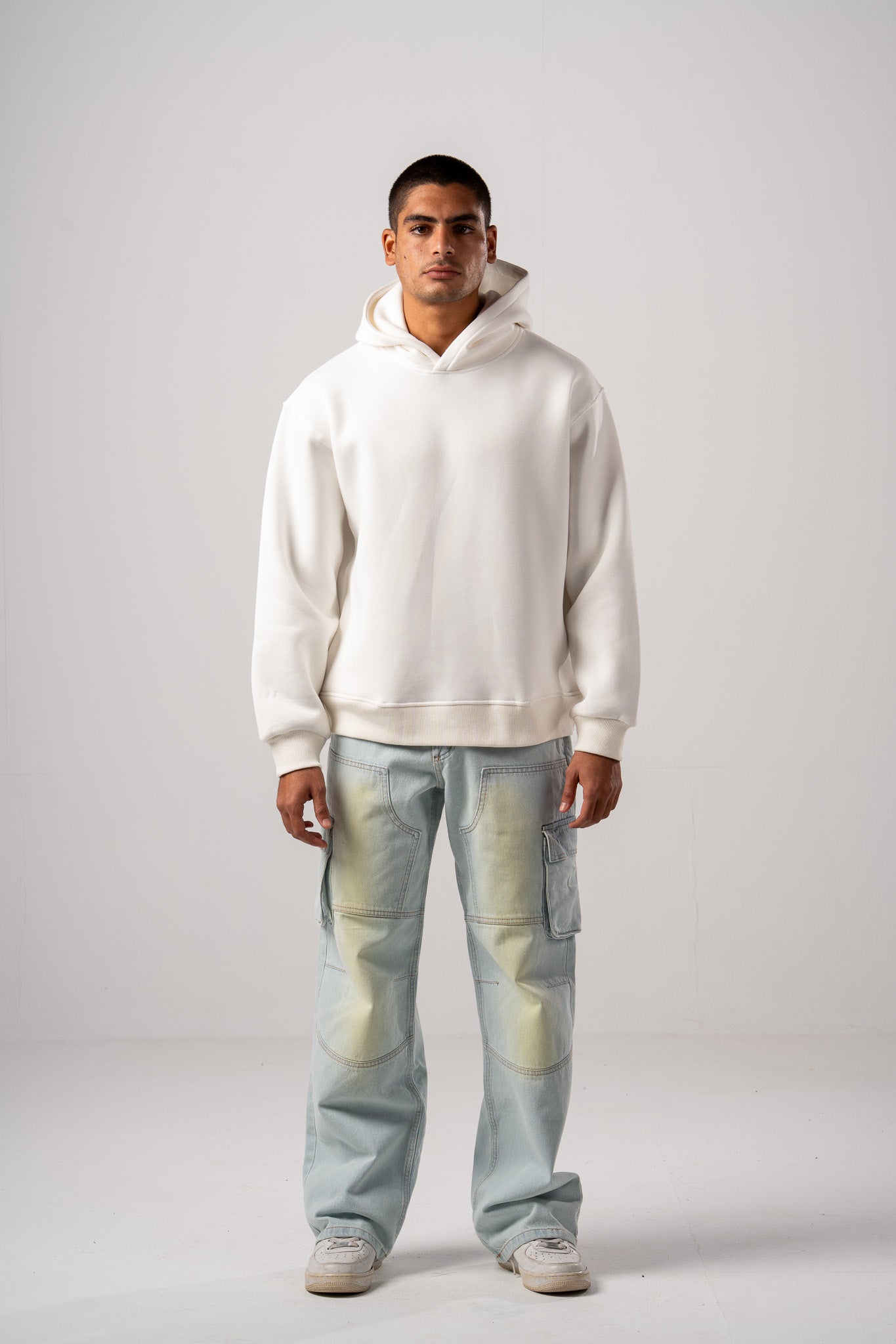Light Indigo Baggy Moto Jeans