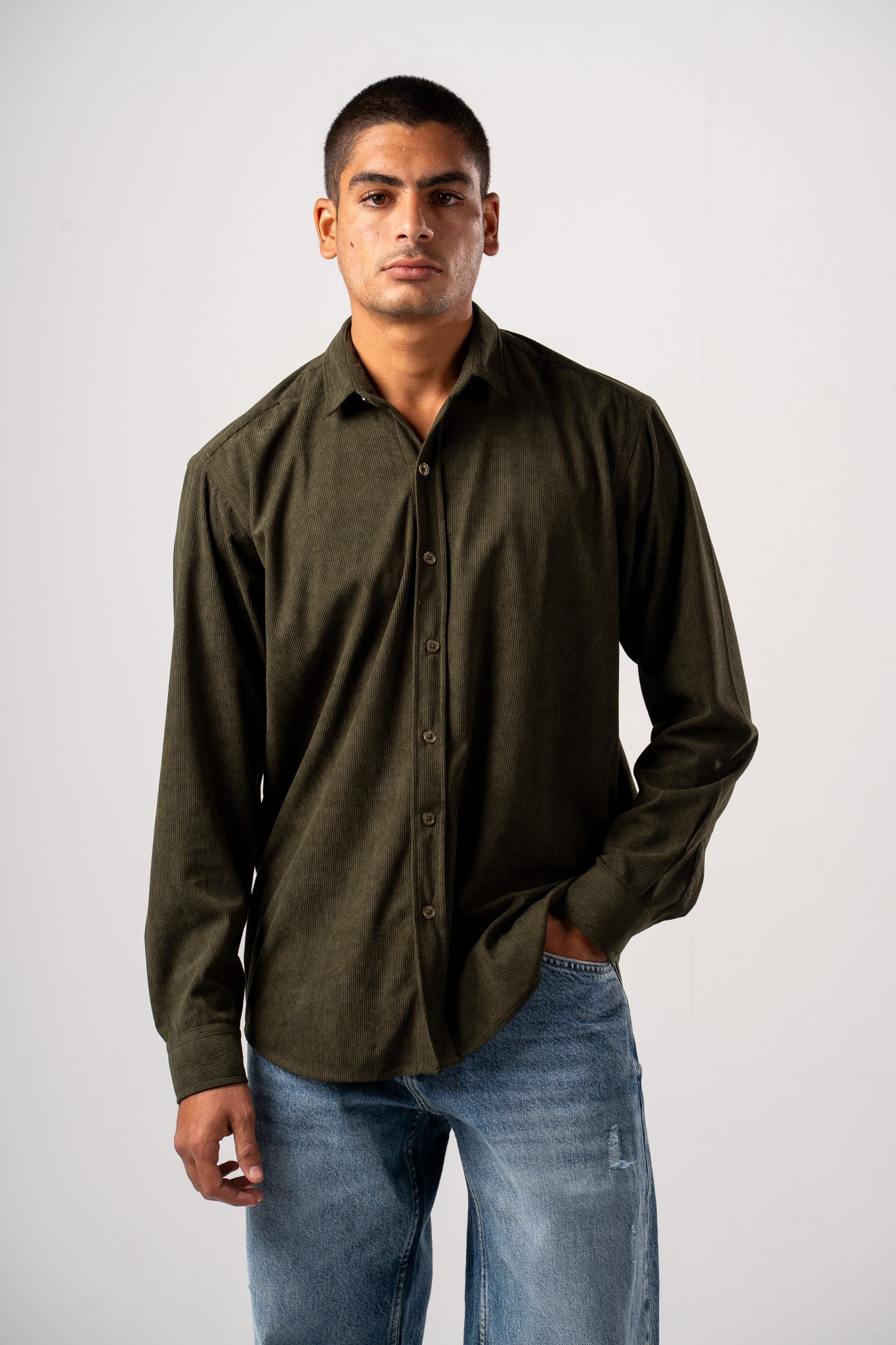 Khaki Corduroy Shirt