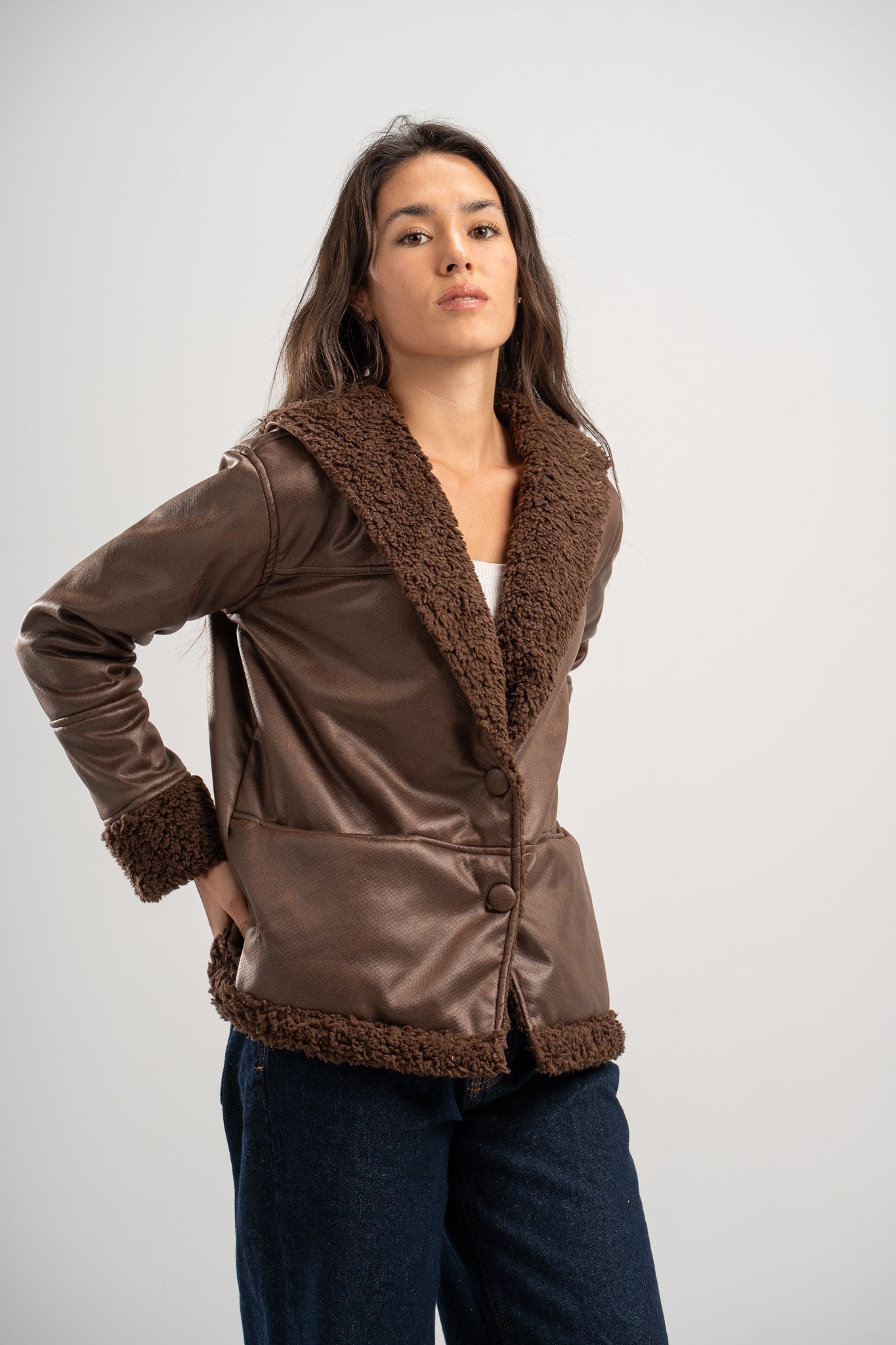 Fur-Lined Leather Jacket