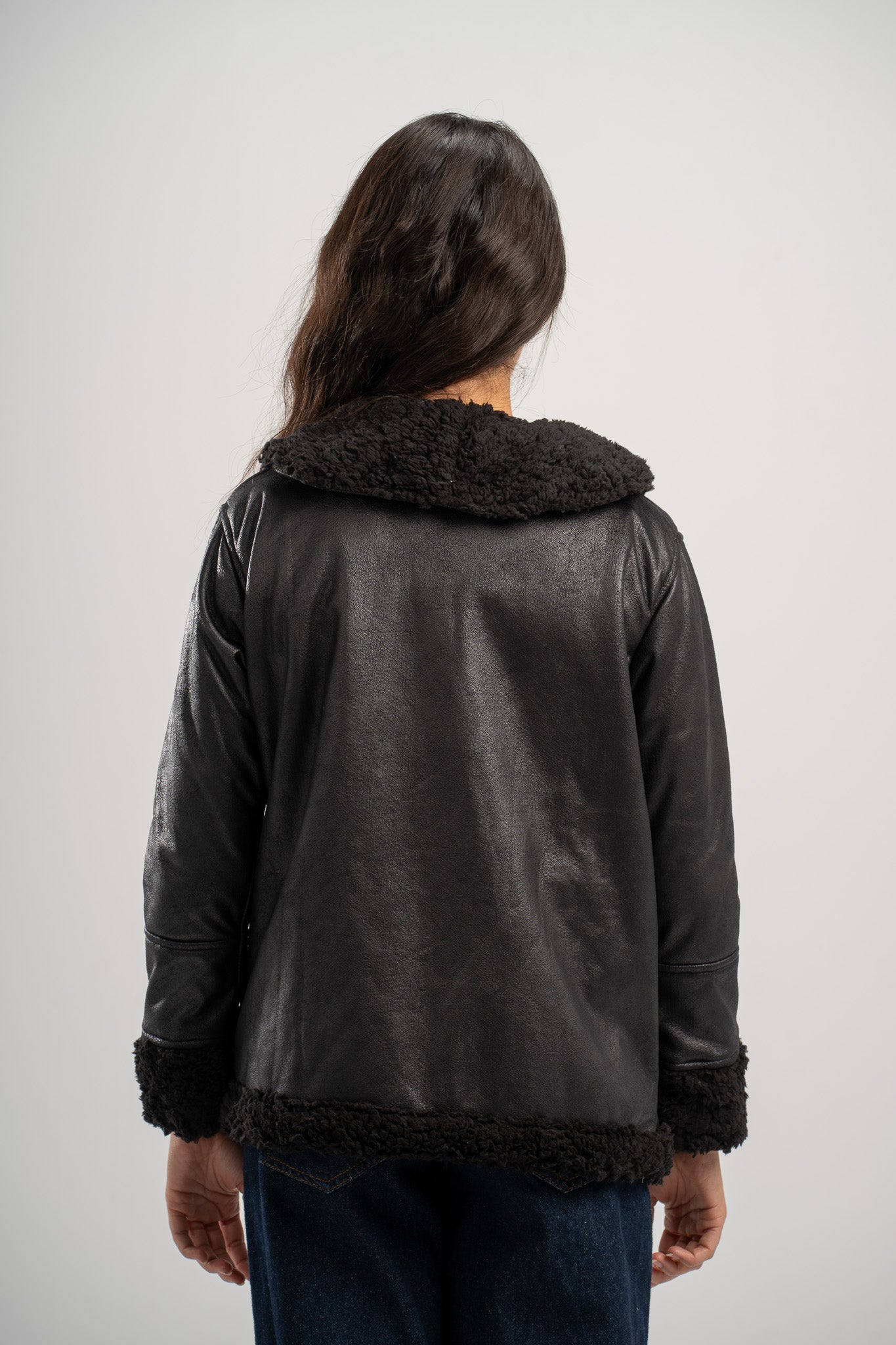 Fur-Lined Leather Jacket