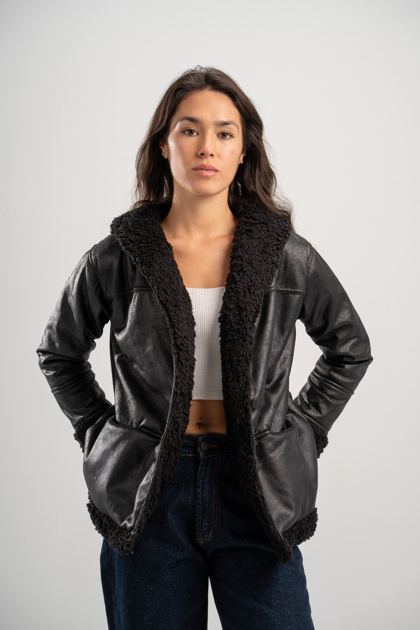 Fur-Lined Leather Jacket