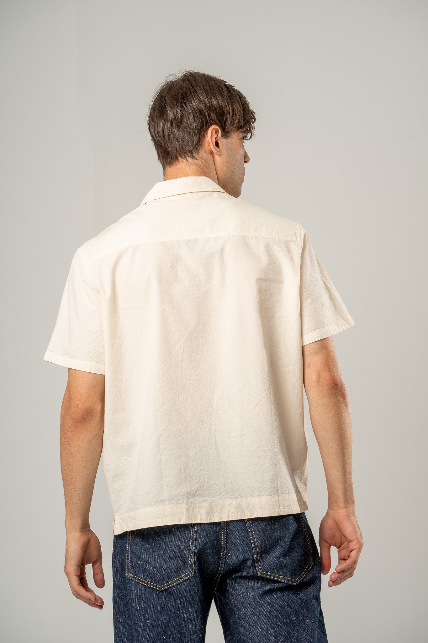 Plain Short Sleeve Twill Shirt