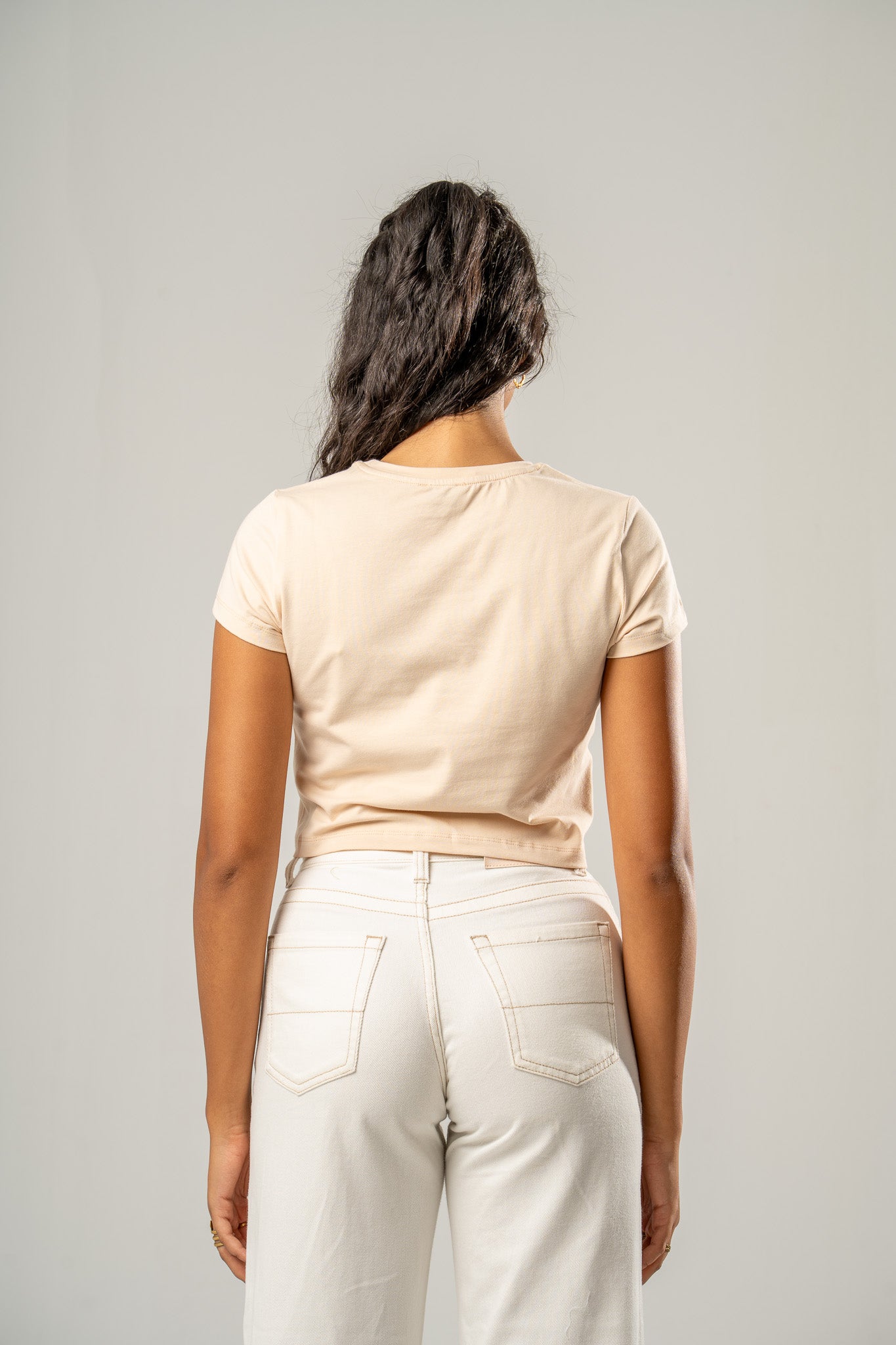 Basic Crew Neck Cropped T-shirt