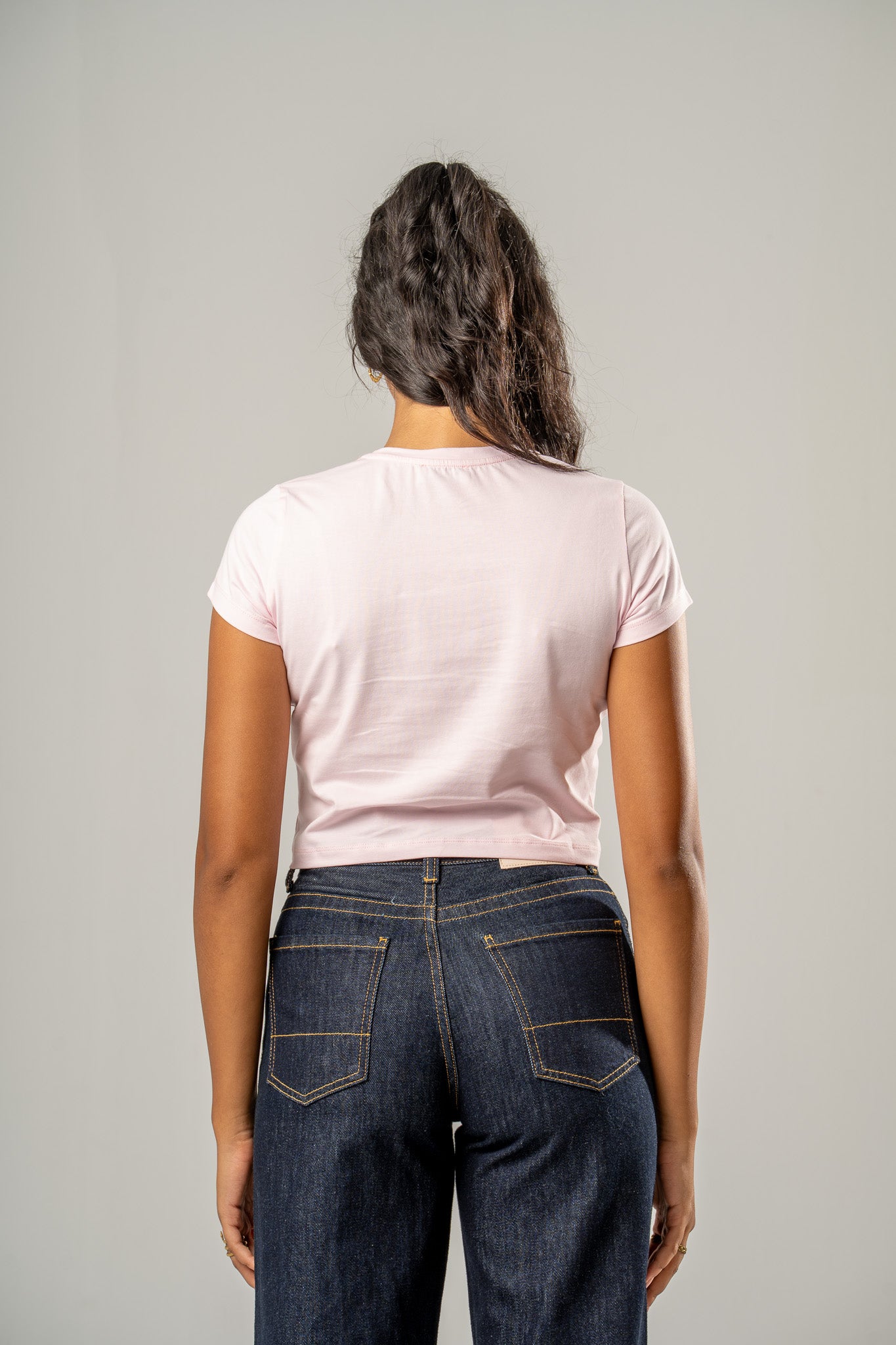 Basic Crew Neck Cropped T-shirt