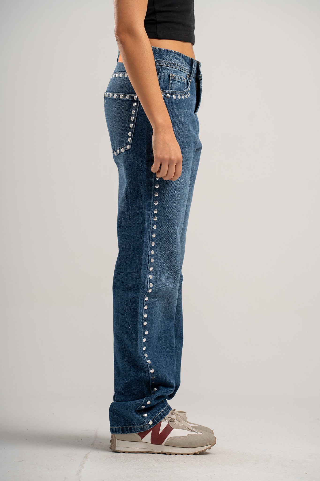 Studded Straight Leg Jeans