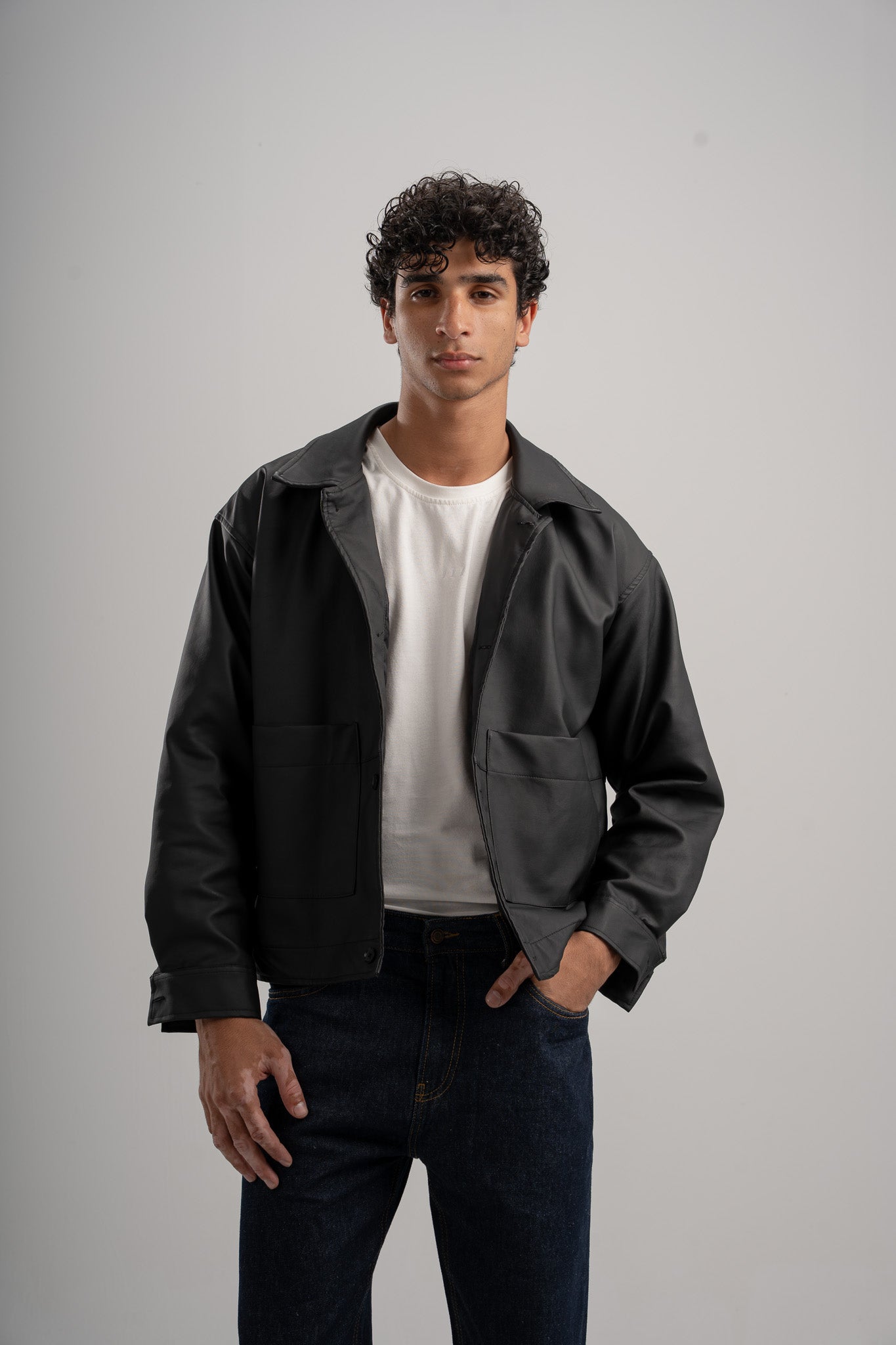 Cropped Leather Jacket