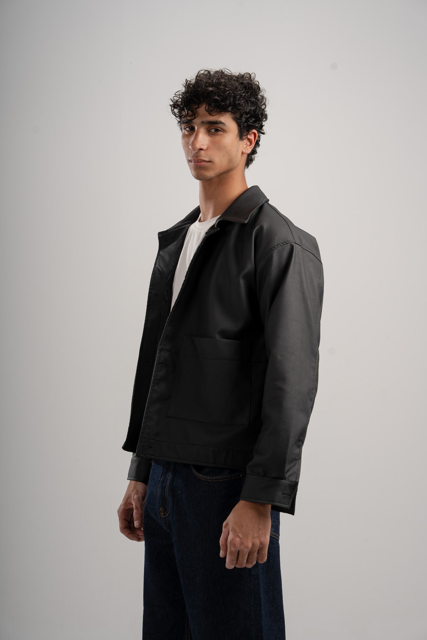 Cropped Leather Jacket