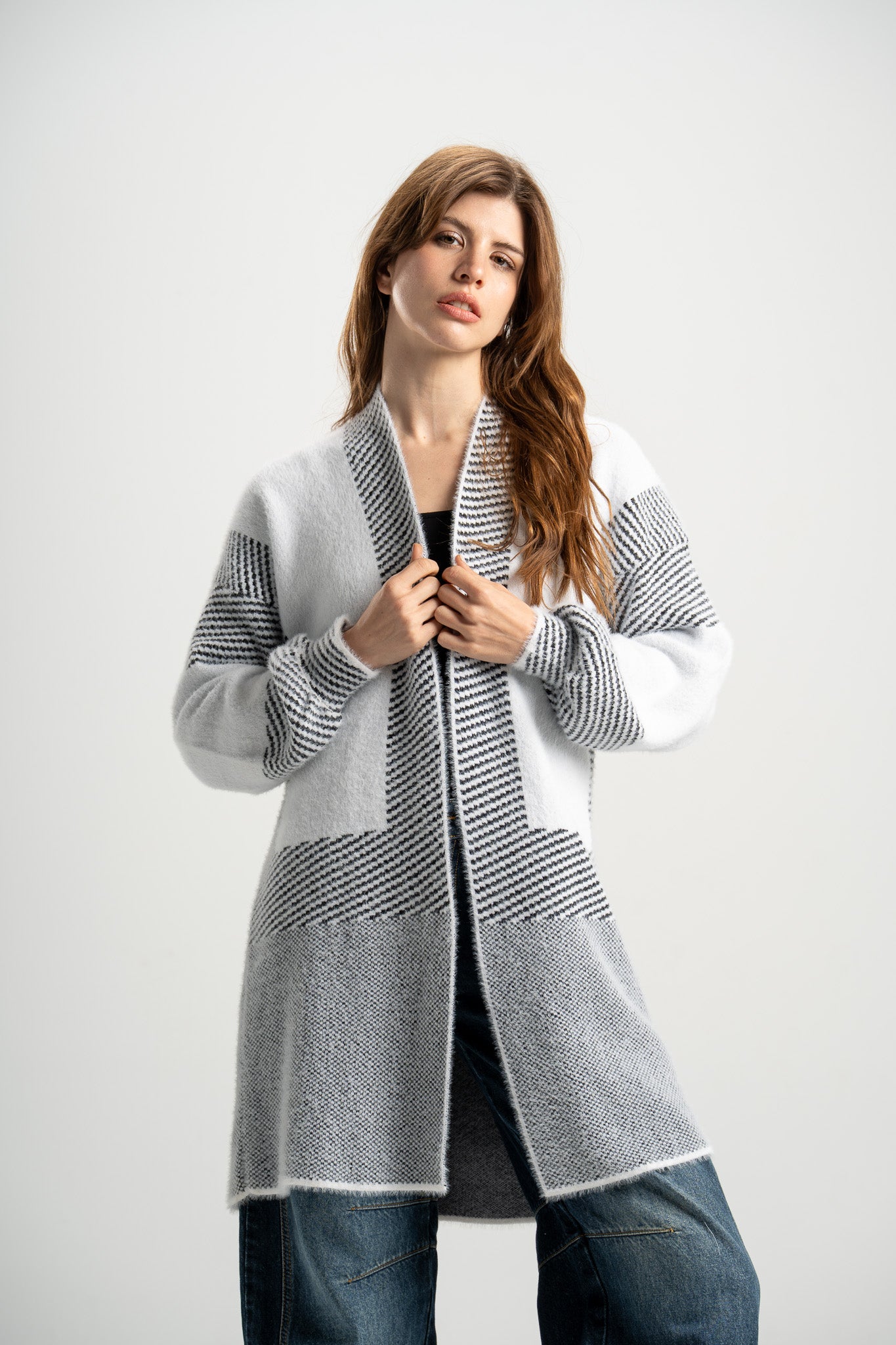 Open-Front Long Cardigan