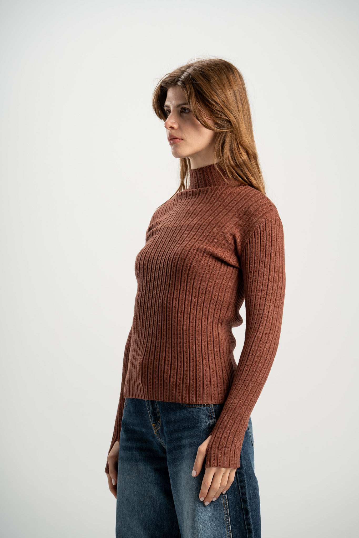 High-Neck Knitted Top