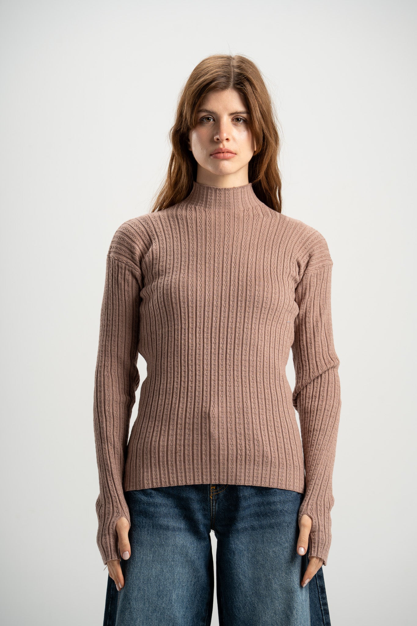 High-Neck Knitted Top