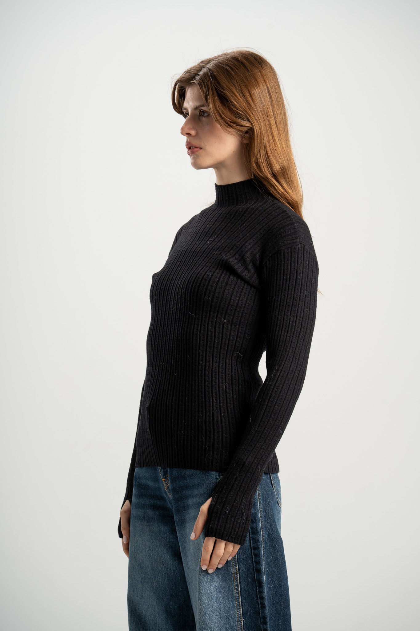 High-Neck Knitted Top