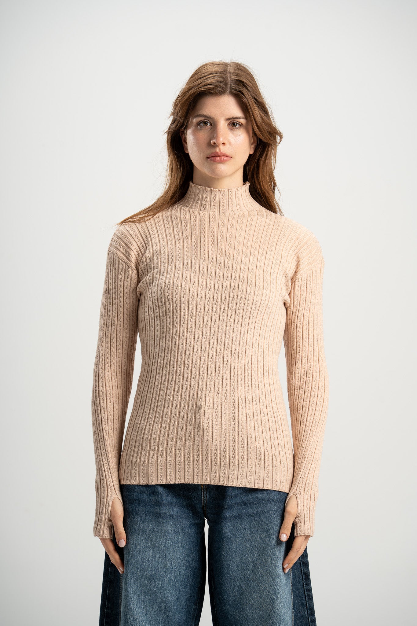 High-Neck Knitted Top