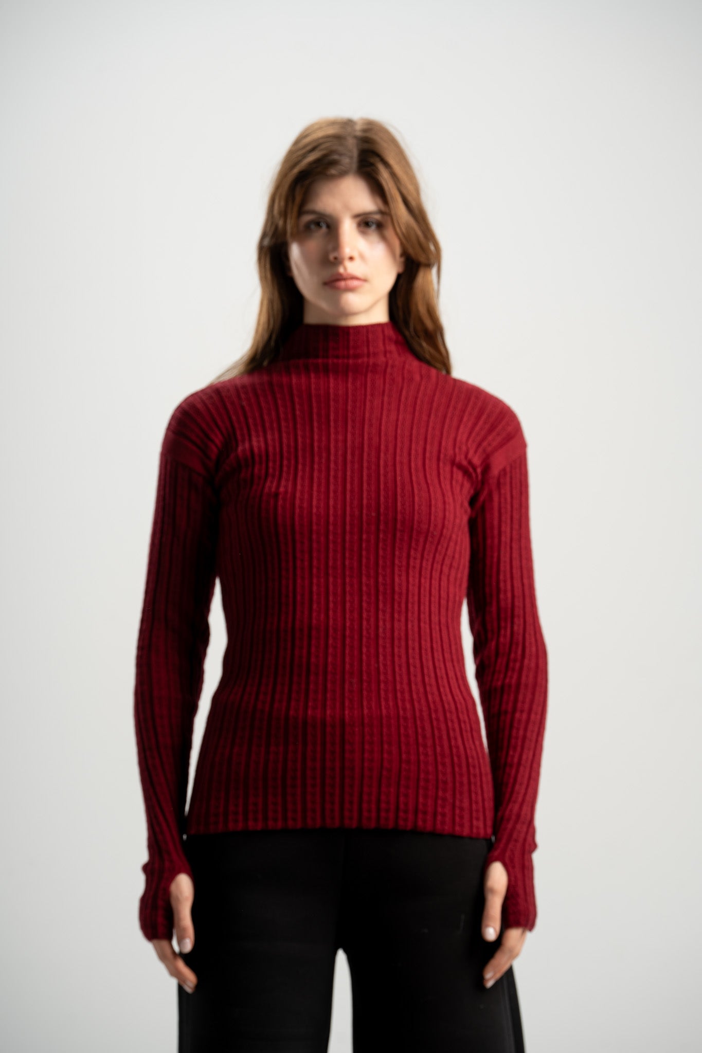 High-Neck Knitted Top