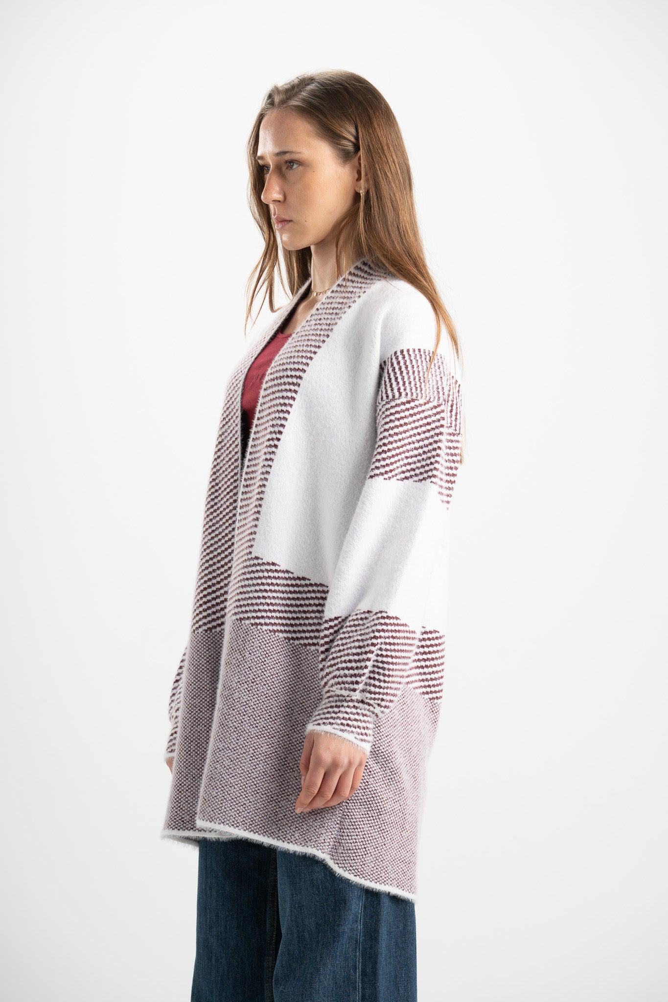 Open-Front Long Cardigan