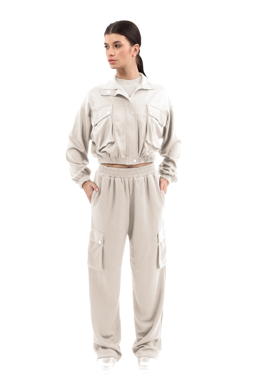 Wide leg sweatpants with Cargo pockets