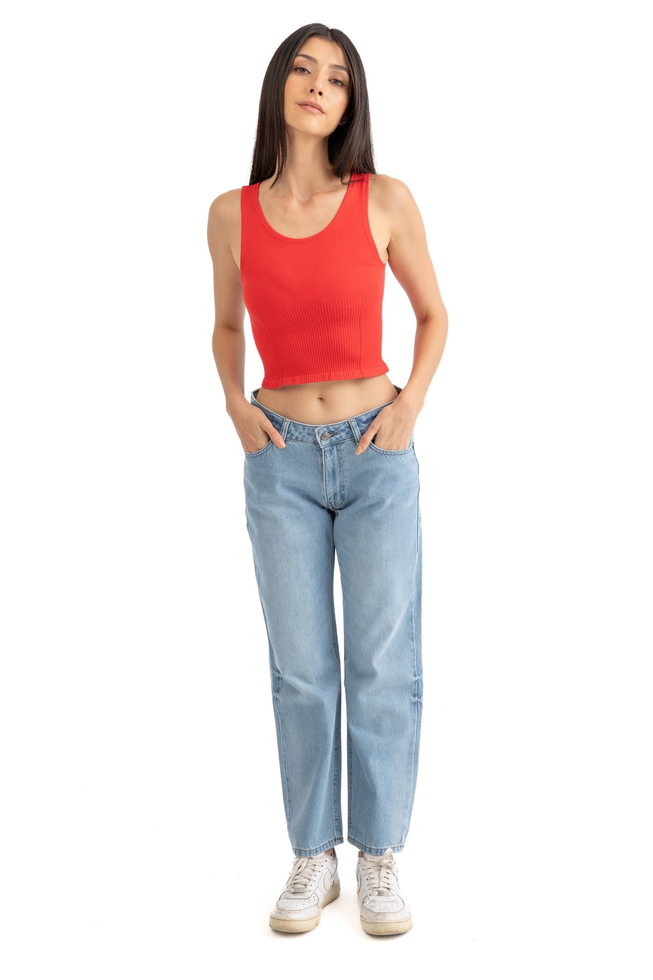 Straight jeans- mid rise waist