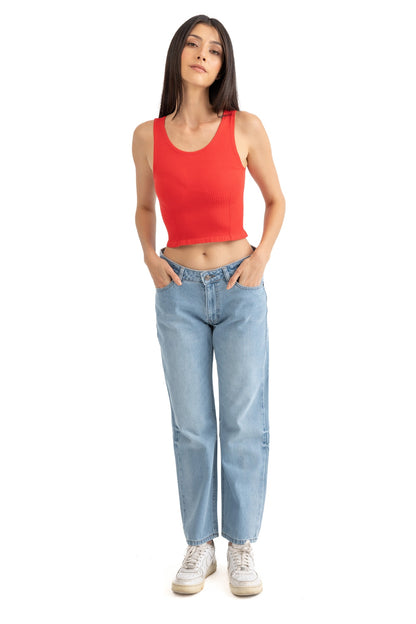 Straight jeans- mid rise waist