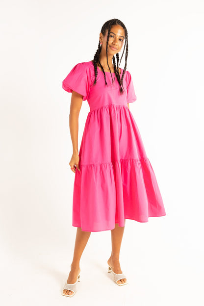 Poplin midi dress