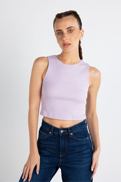 Slim cropped halter neck