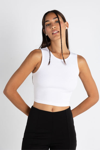 Slim cropped halter neck