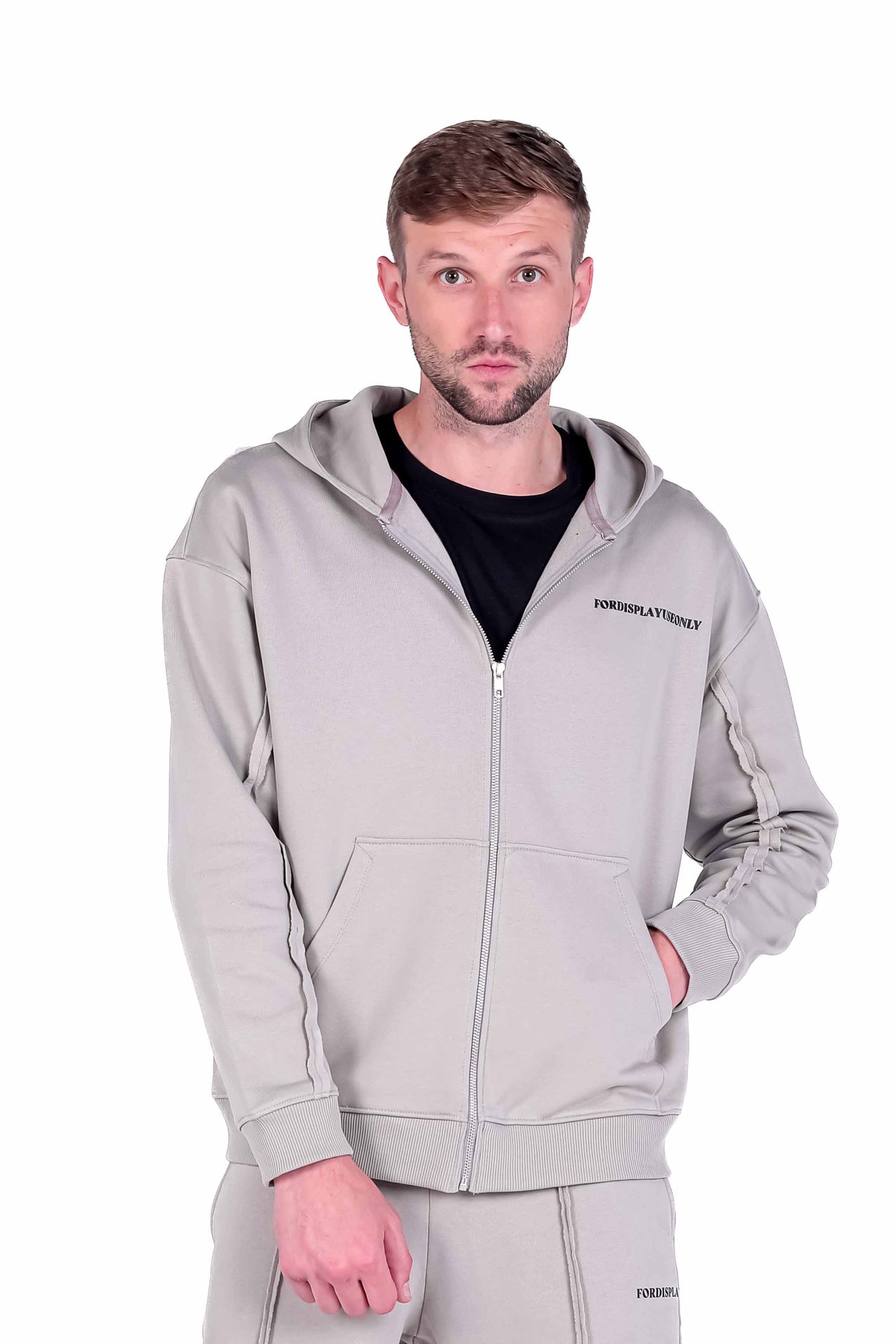 Relaxed hoodie full zipper