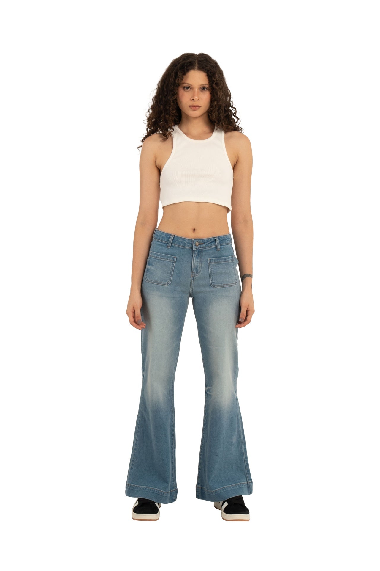 Slim flaired vintage jeans with front pockets